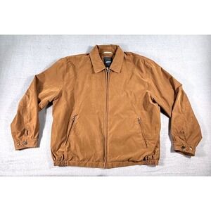 London Fog Brown Zip Front Bomber Jacket Men's XL Classic Casual Normcore